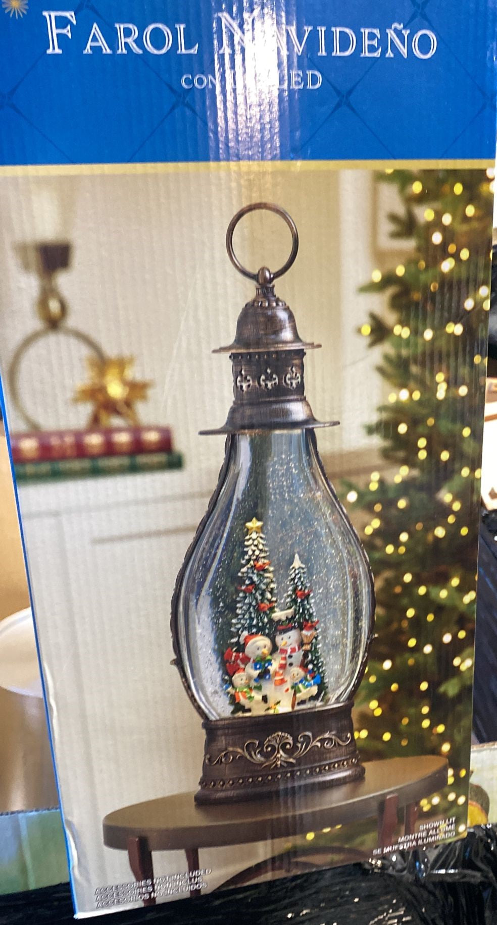 Jumbo Holiday Glitter Lantern with LED Light