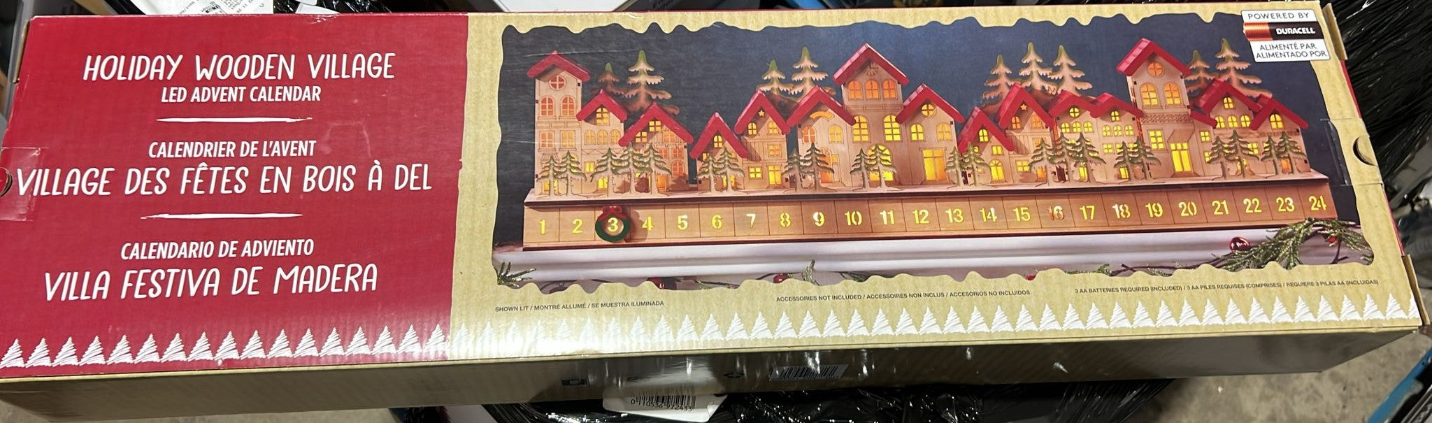 Holiday Wooden Village LED Advent Calendar 76.2 cm