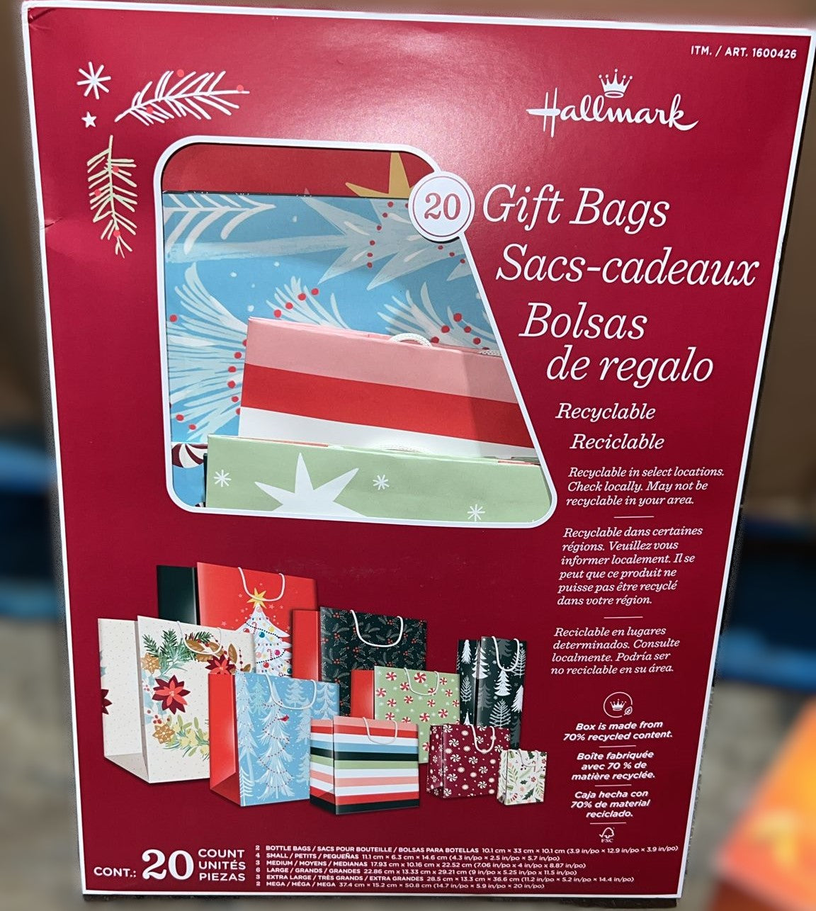 Hallmark Gift Bags Set of 20