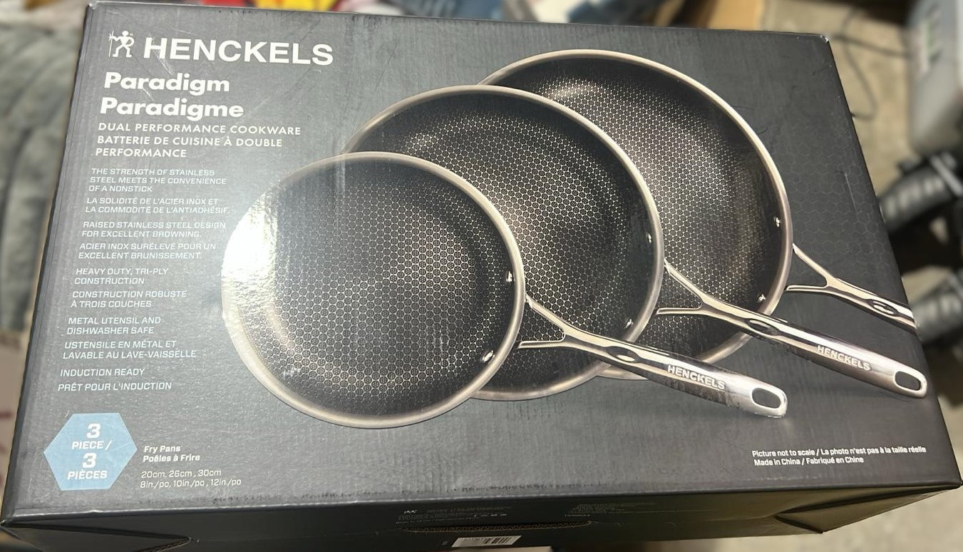 Henckels Paradigm Stainless Steel Skillet Set, 3-piece