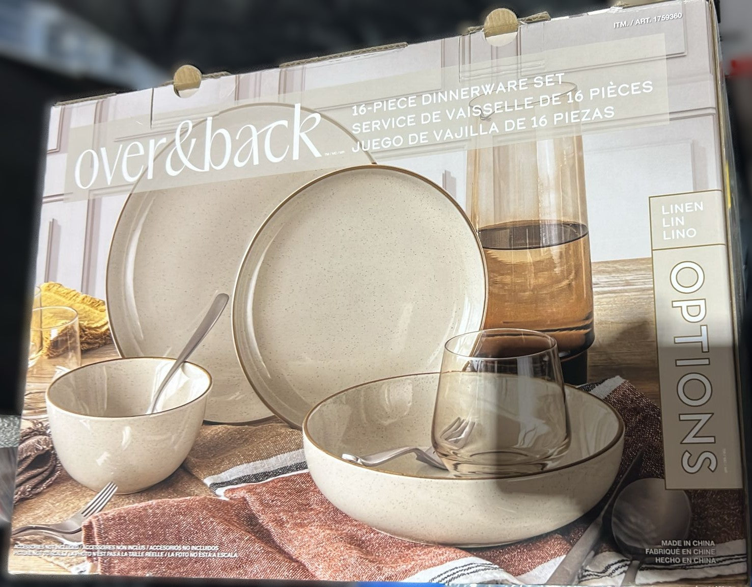 OVER AND BACK STONEWARE DINNERWARE 16 PIECES