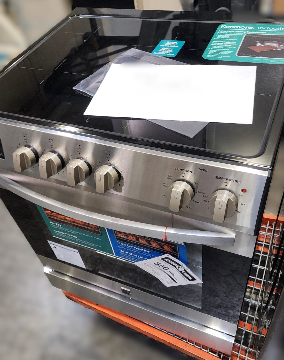 Kenmore 30 in. 5 cu ft. Induction Stainless Steel Front-Control 4 Element True Convection Range with Air Fry