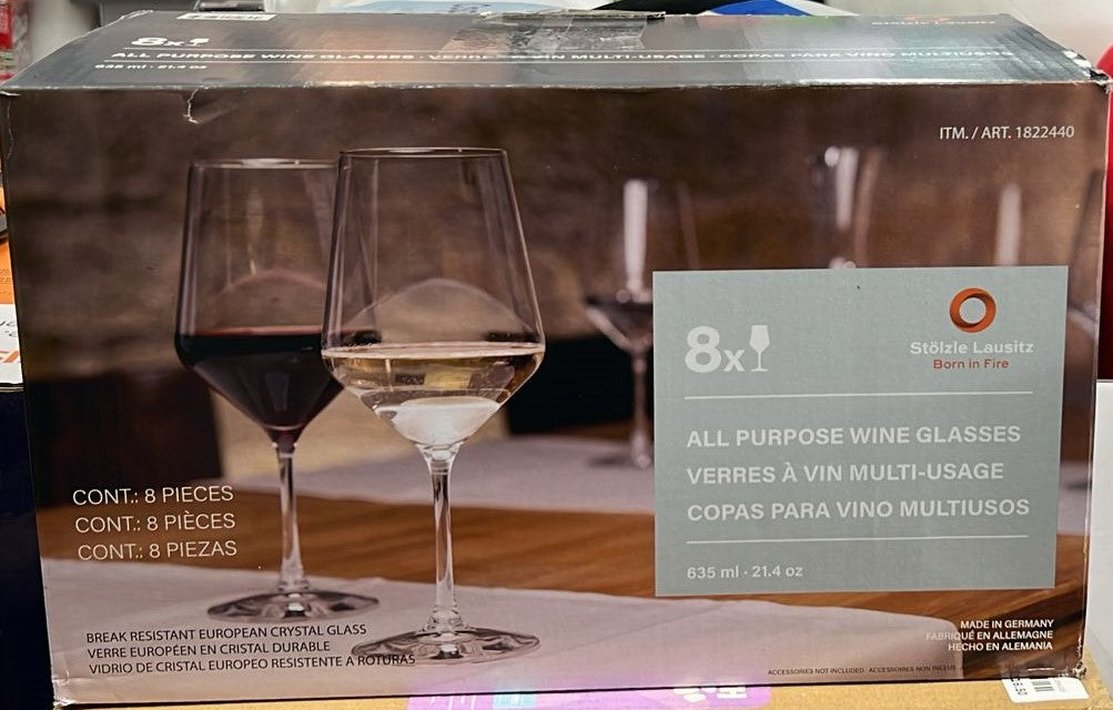 Stoelzle Lausitz All Purpose Wine Glasses, 8 pack