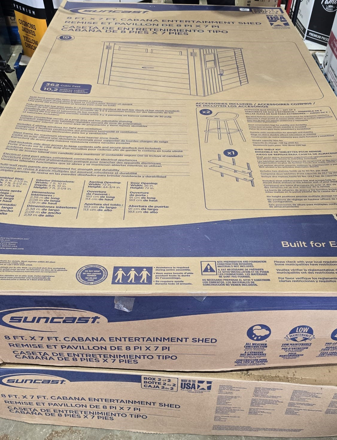 Suncast 8 ft. x 7 ft. Cabana Storage and Entertainment Shed