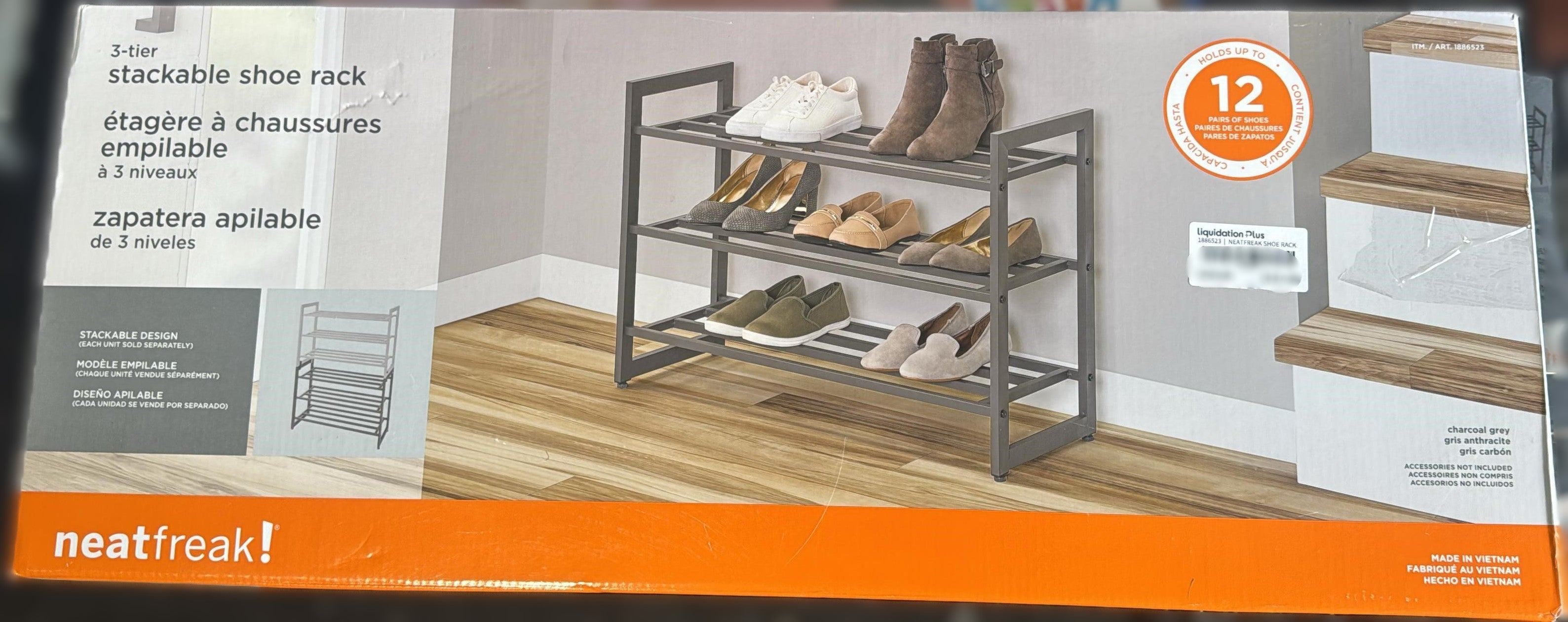 Neatfreak 3-Tier Stackable Shoe Rack