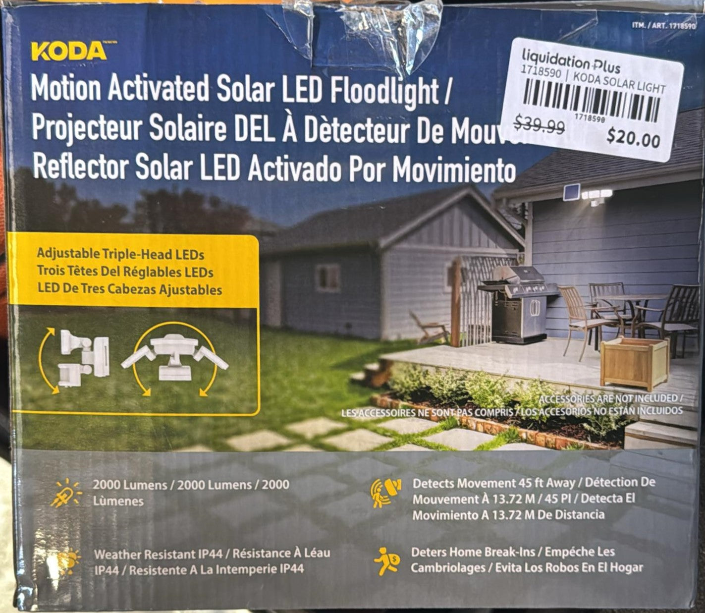 KODA Motion Activated Solar LED Floodlight