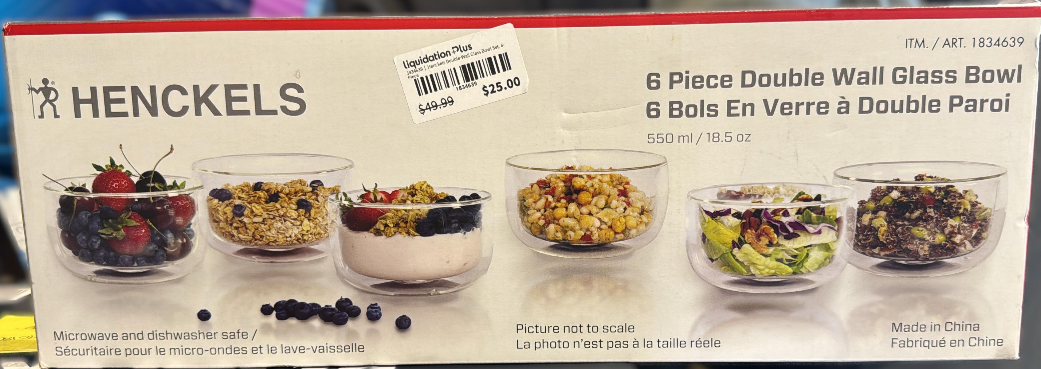 Henckels Double-Wall Glass Bowl Set, 6-Piece