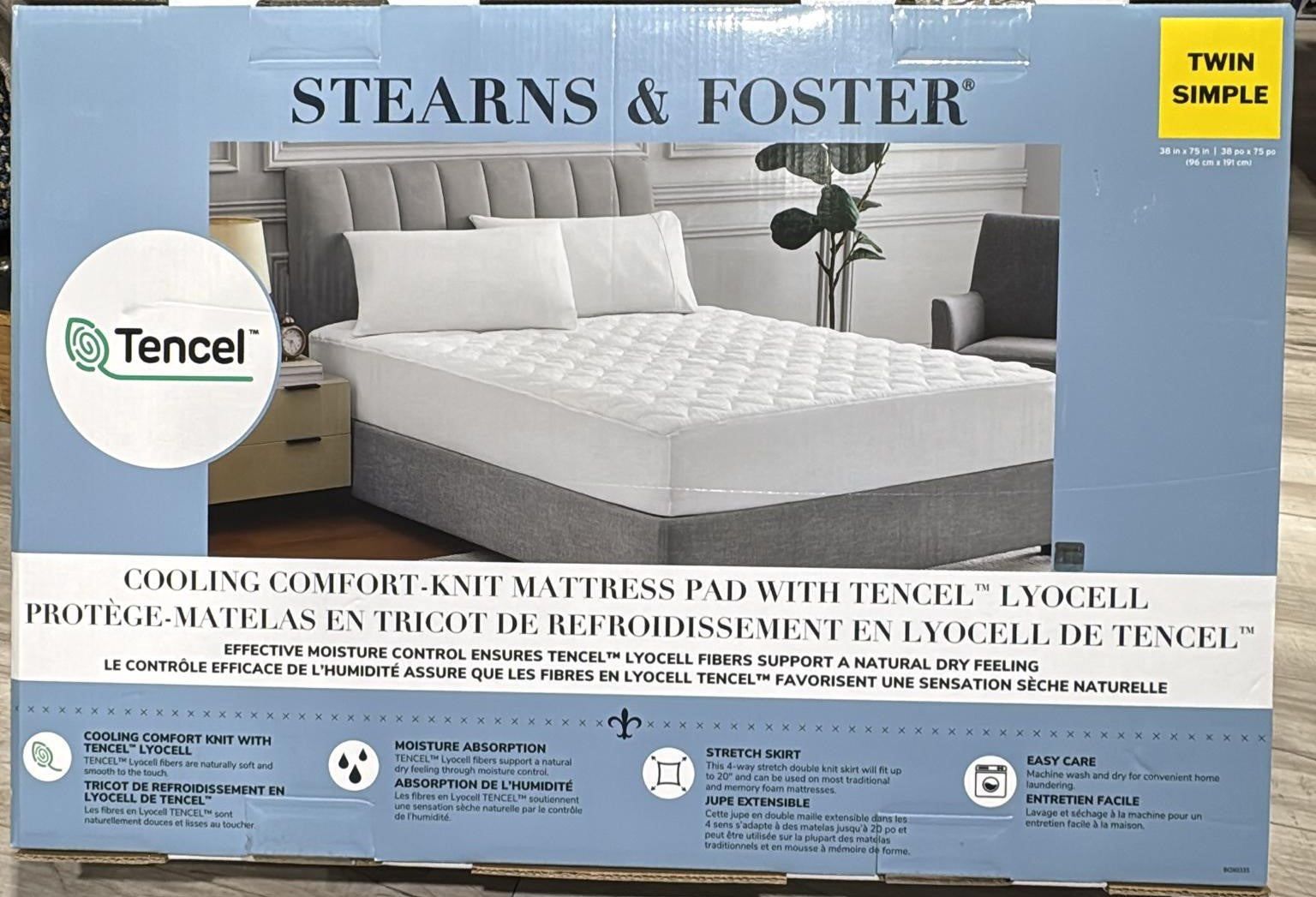 Stearns & Foster Tencel Cooling Comfort-Knit Mattress Pad