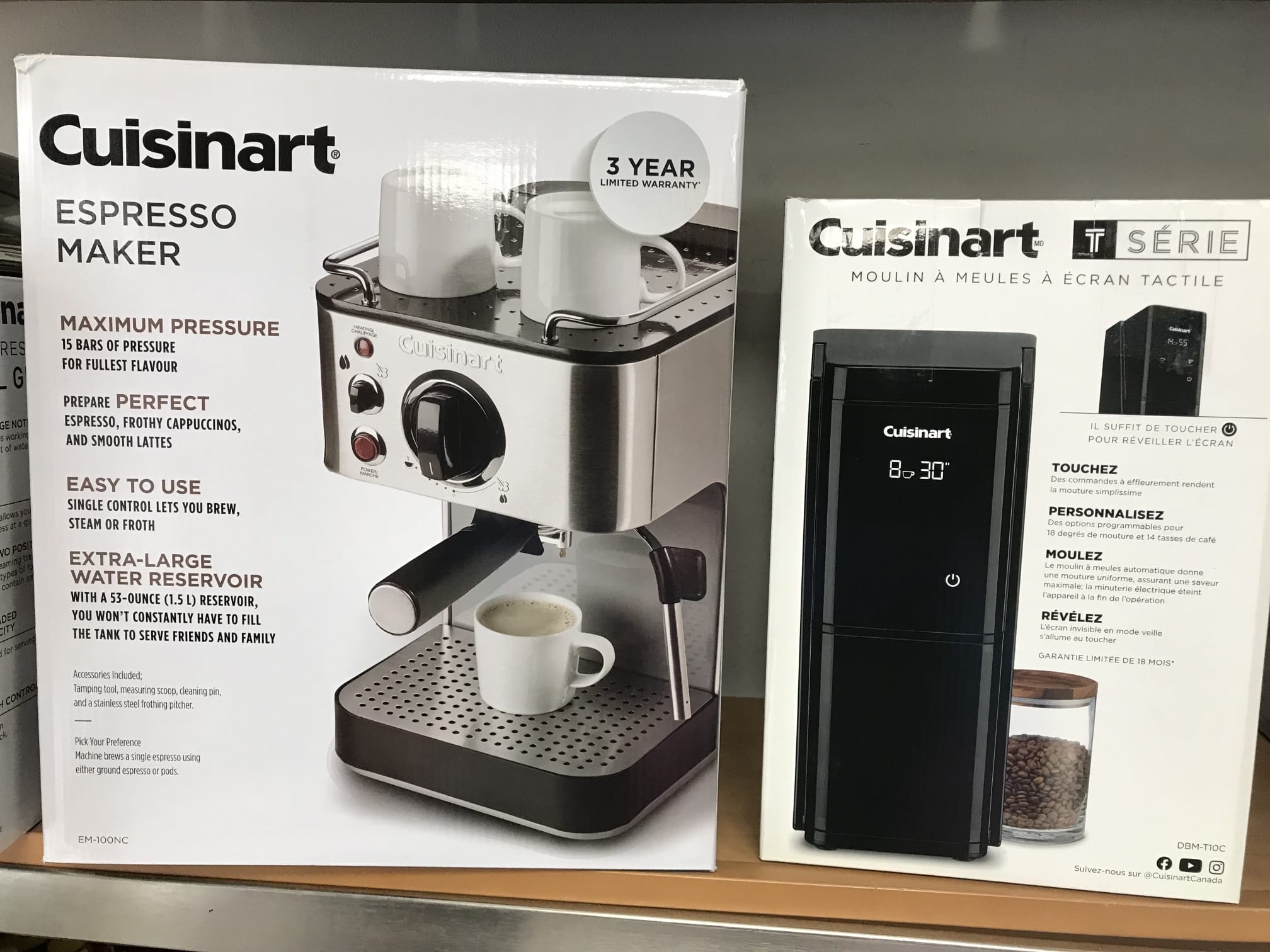 Cuisinart Stainless Steel Espresso Maker with Touch Screen Burr Mill Coffee Grinder