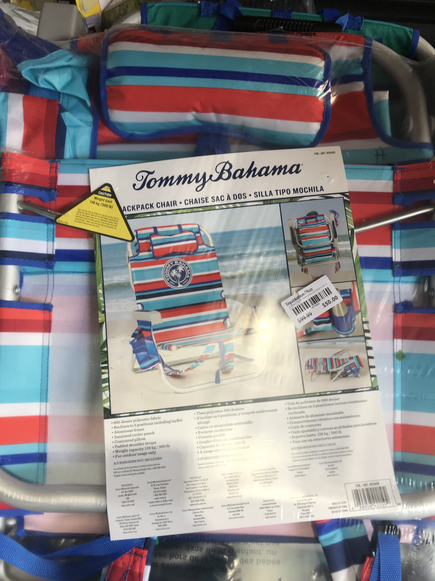 Tommy Bahama Backpack Beach Chair, 2-pack