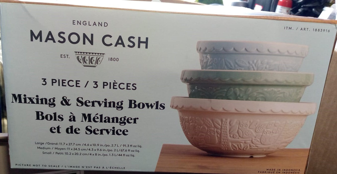 Mason Cash Mixing Bowl Set, 3-piece