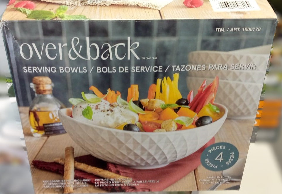 Over & Back Serving Bowls, 4-pieces