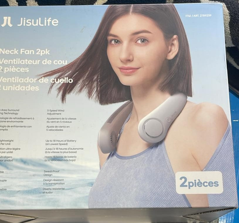 JISULIFE Neck Fan, 2-pack
