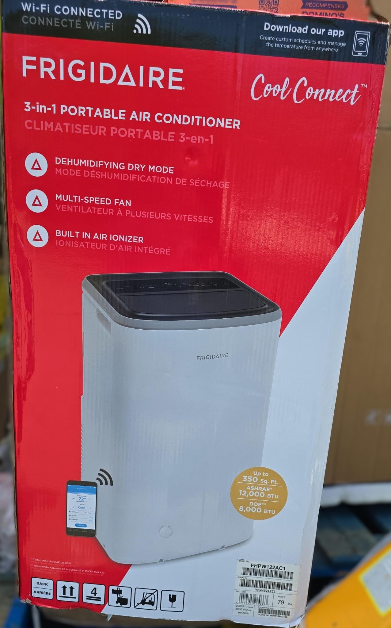 Frigidaire 8,000 BTU SACC Smart Portable Air Conditioner No box