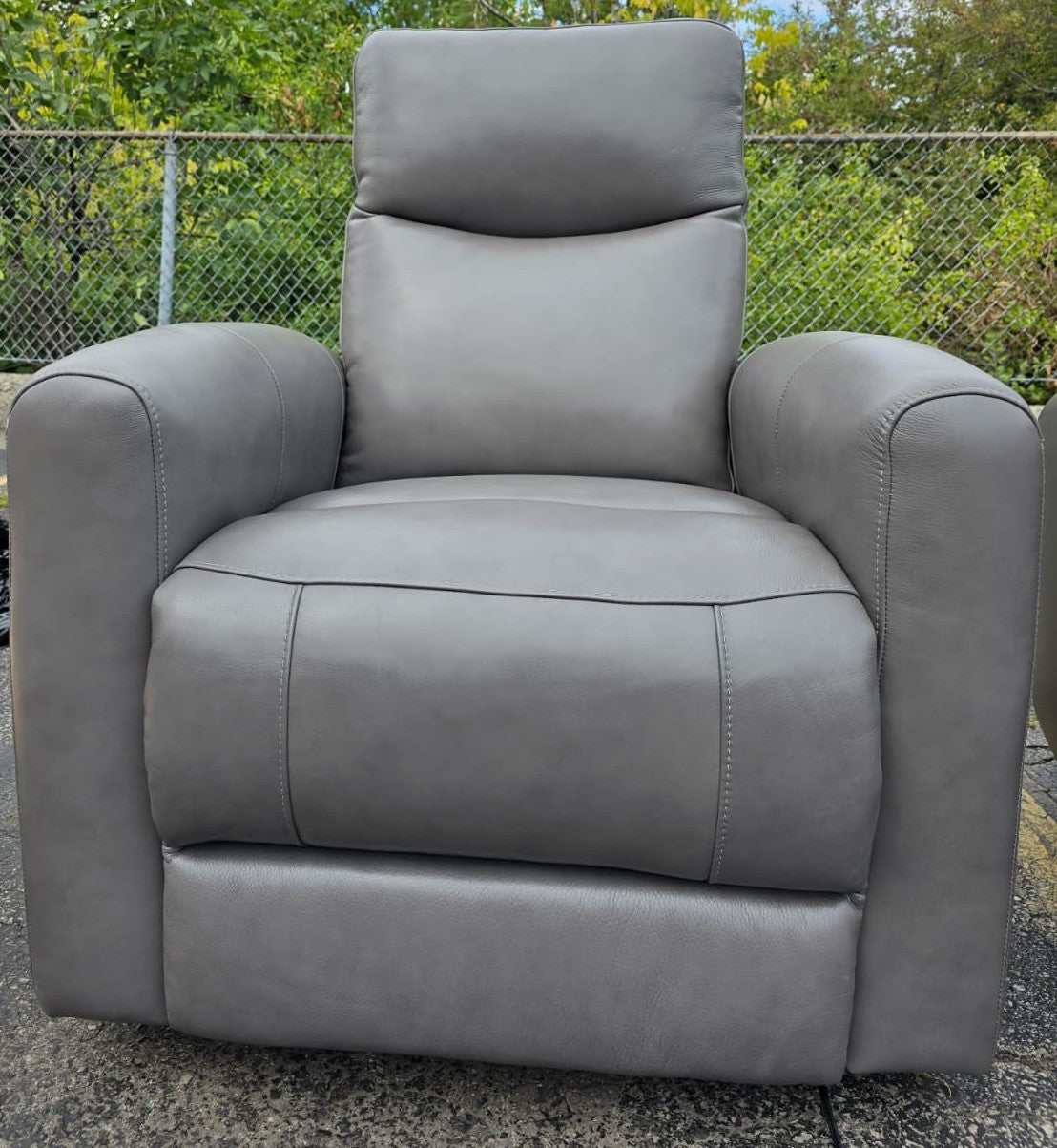 Westwood Falls Top-grain Leather Swivel Glider Power Recliner