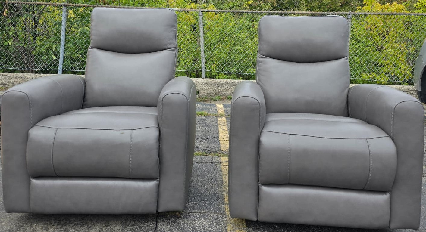 Westwood Falls Top-grain Leather Swivel Glider Power Recliner