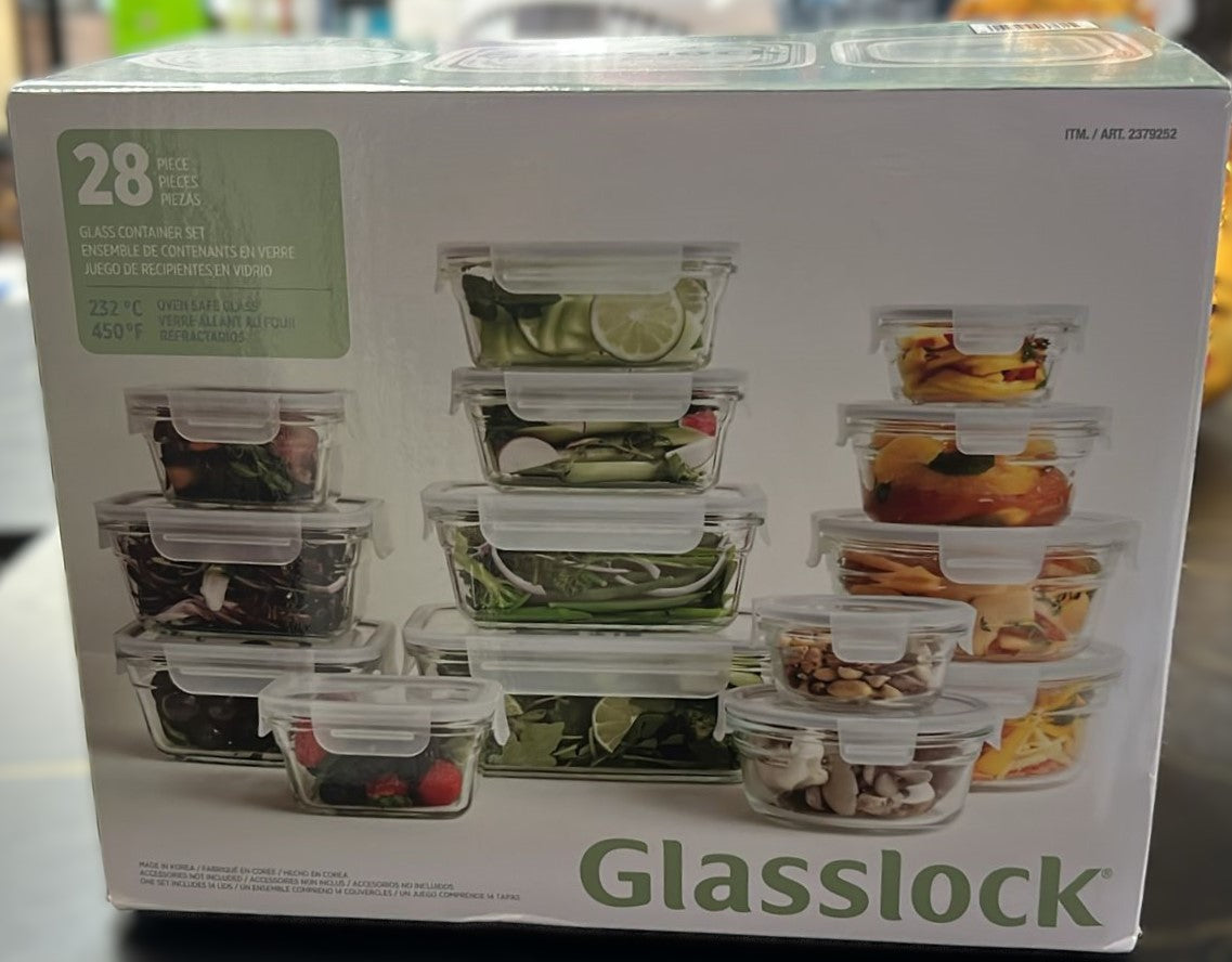 Glasslock Food Storage Set, 28-piece