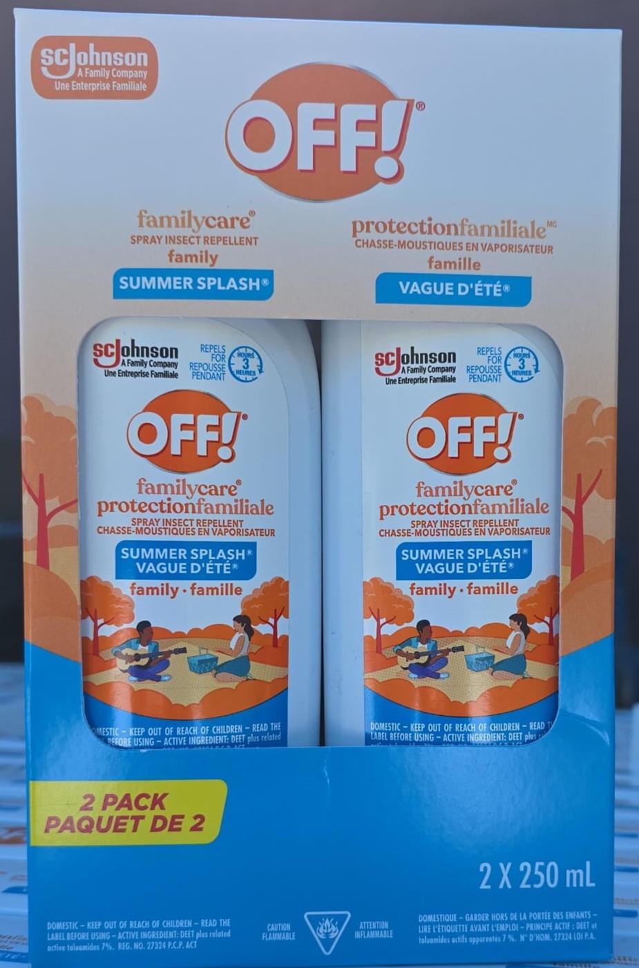 OFF! Family Care Insect and Mosquito Repellent, Summer Scent, 2 x 250 mL    