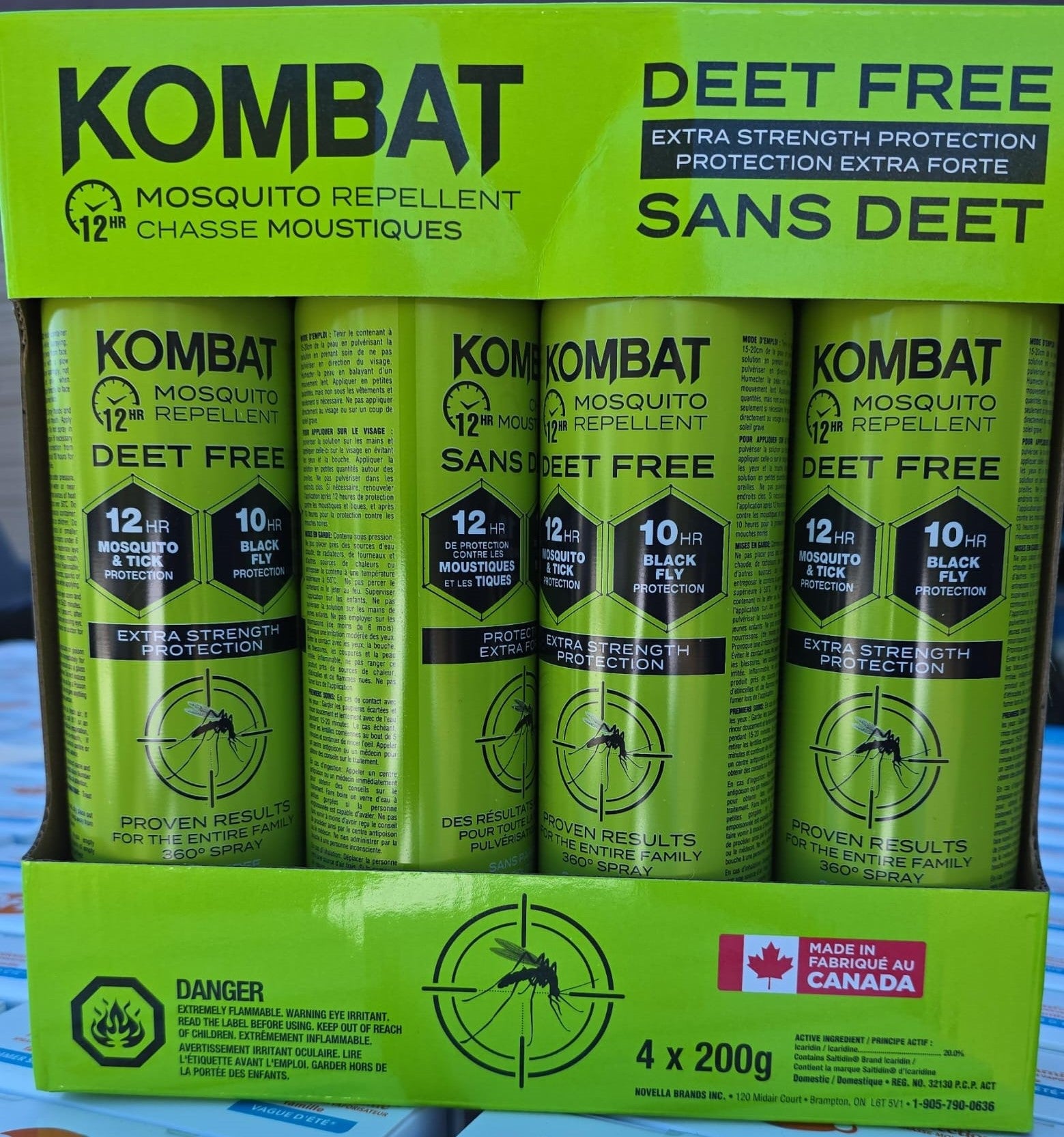 Kombat Mosquito & Tick Repellent Deet Free, 4 x 200 g