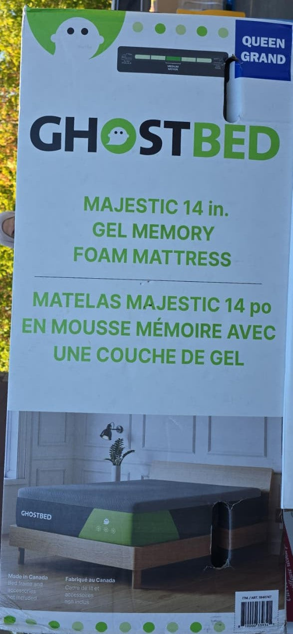 GhostBed Majestic 35.6 cm (14 in.) Mattress with Cooling Gel Memory Foam Queen