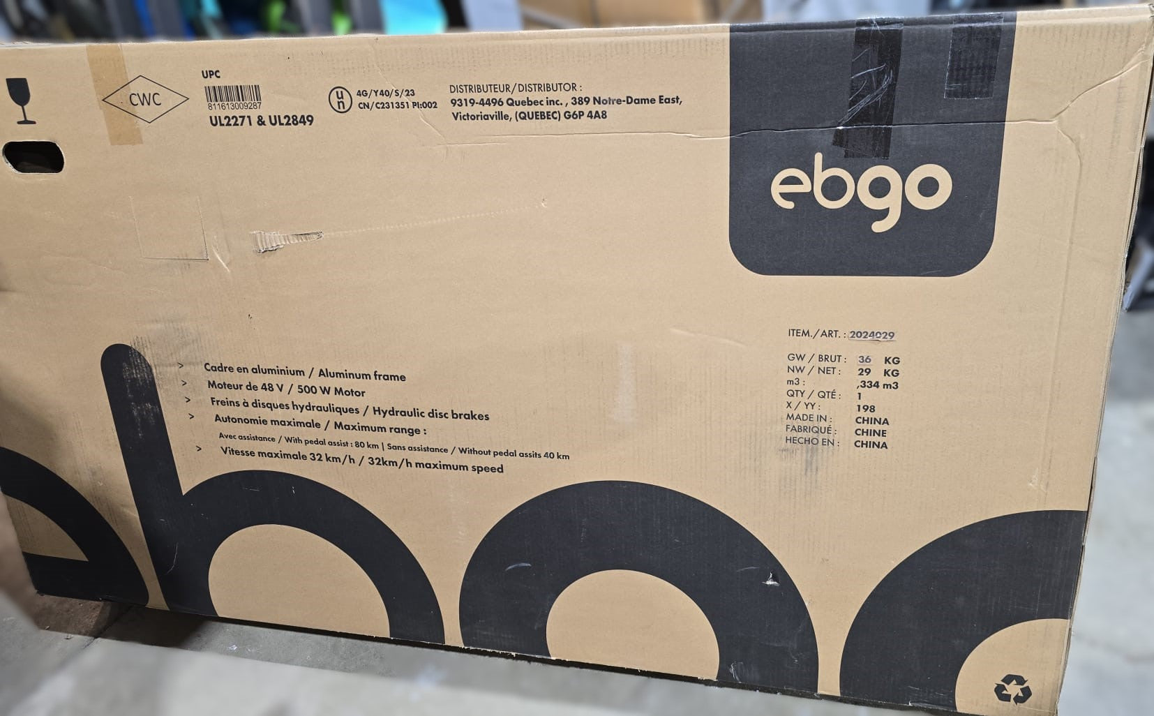 Ebgo CC47 + Electric Bike