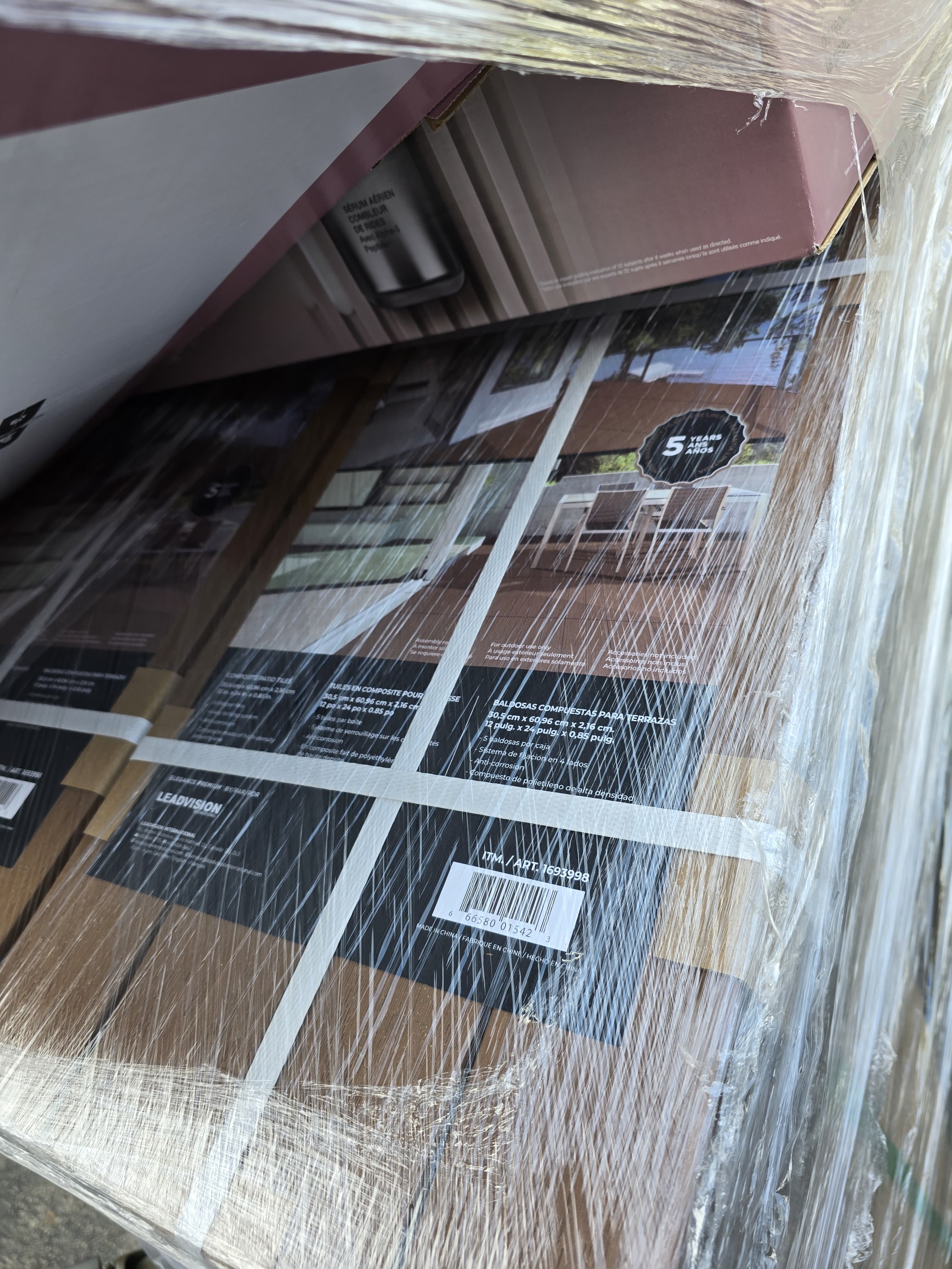 Elegance Composite Deck Tile, Teak 43 x 5-packs (Price for 43 Boxes Together)