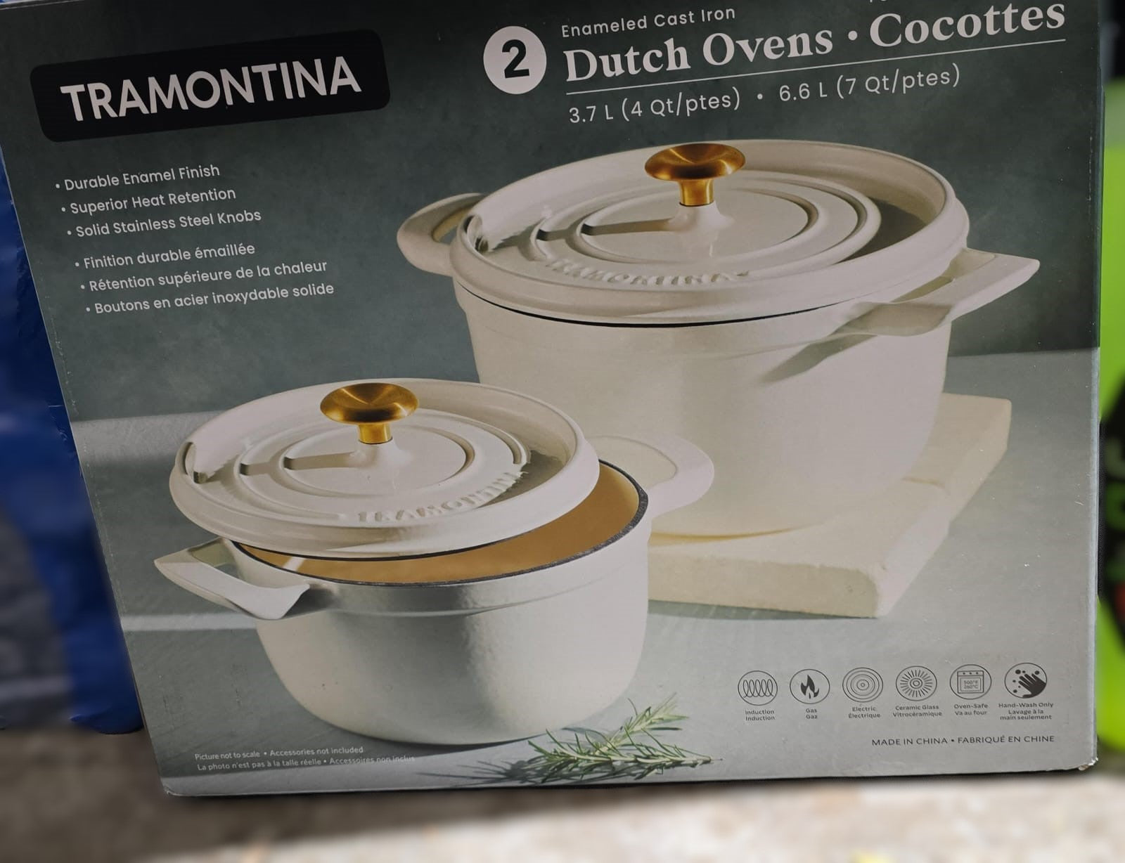 Tramontina Cast Iron Covered Casserole Set - White