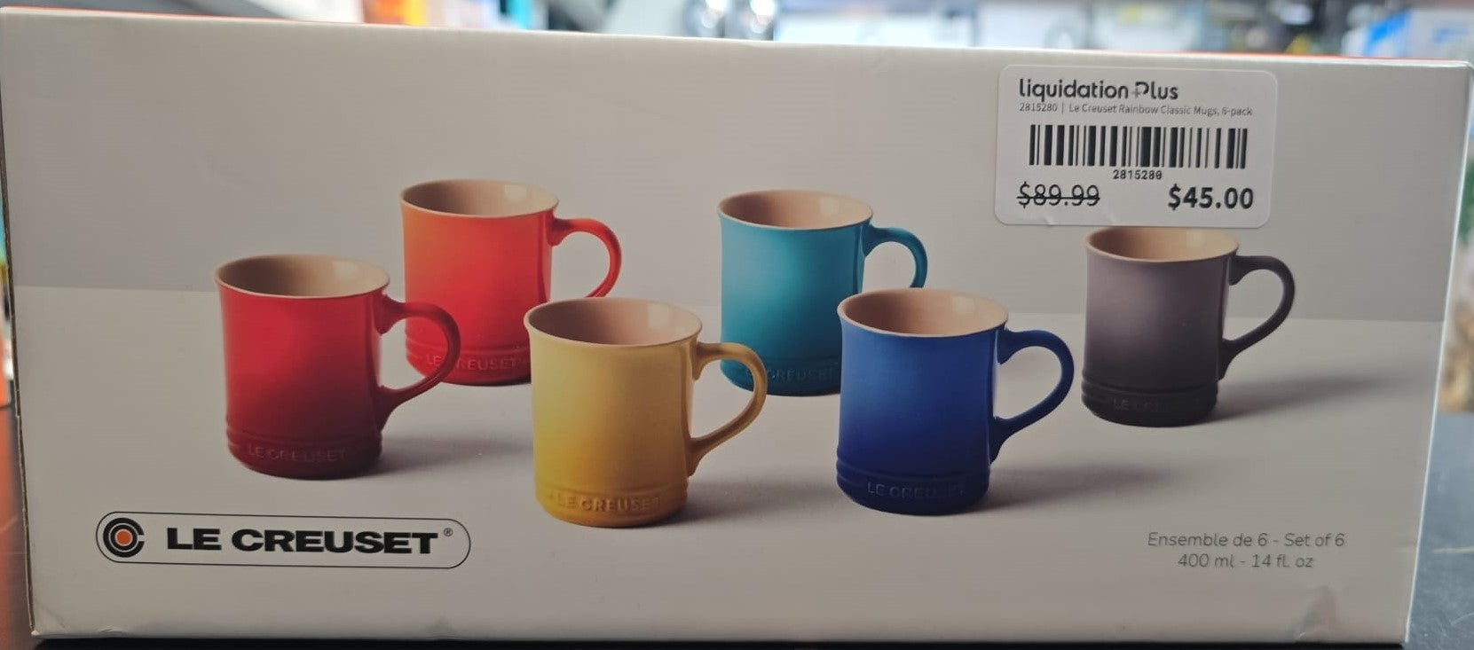 Le Creuset Rainbow Classic Mugs, 6-pack