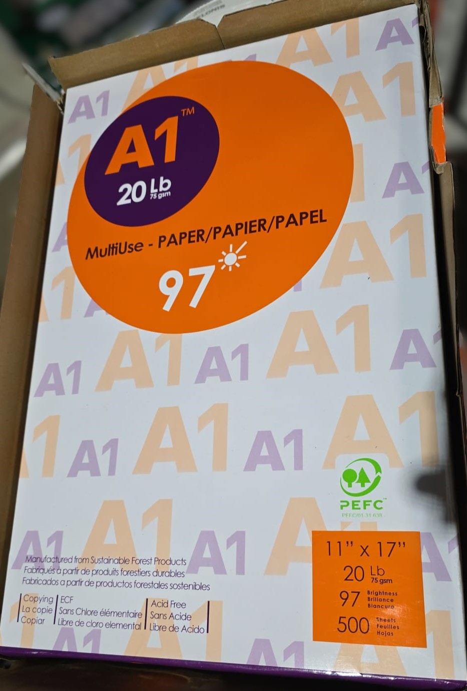 A1 - Premium Printer Paper; Ledger, 11 in x 17 in., 97 Bright, 20 lb., Case Pricing Order of 40+