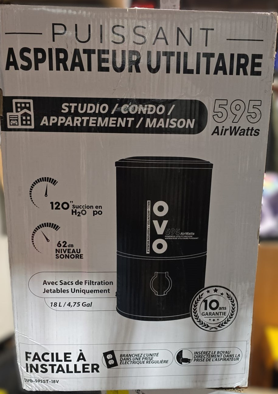 OVO Powerful Versatile Canister Vacuum, no piping required - 595 Airwatts