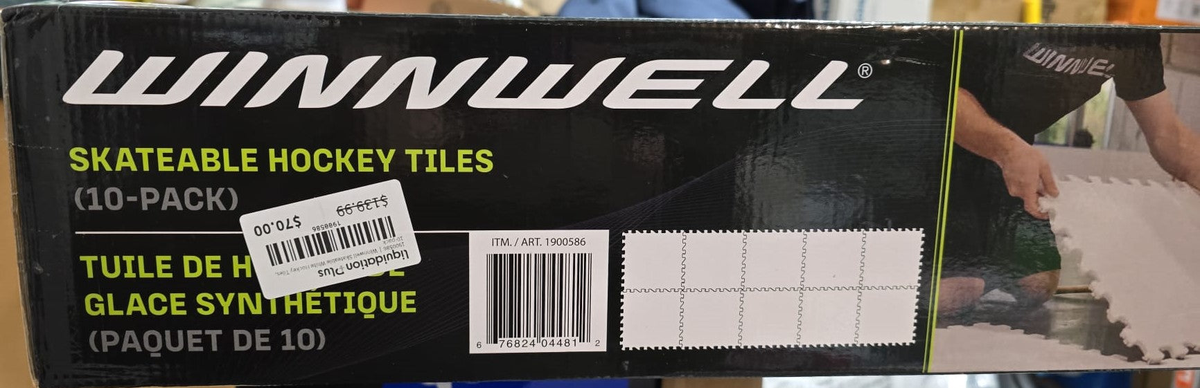 Winnwell Skateable White Hockey Tiles, 10-pack