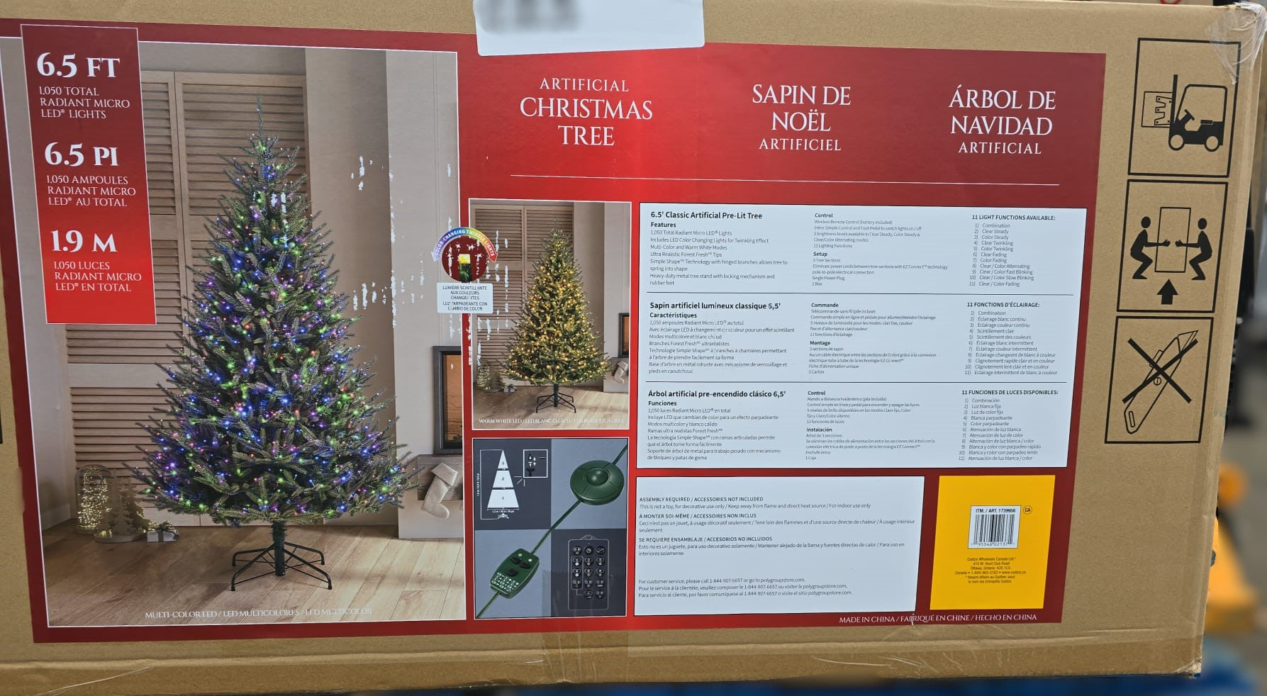 6.5 ft Pre-Lit Abies Artificial Christmas Tree, 1050 Color-Changing Radiant Micro Twinkle LED Lights 1050 LED light