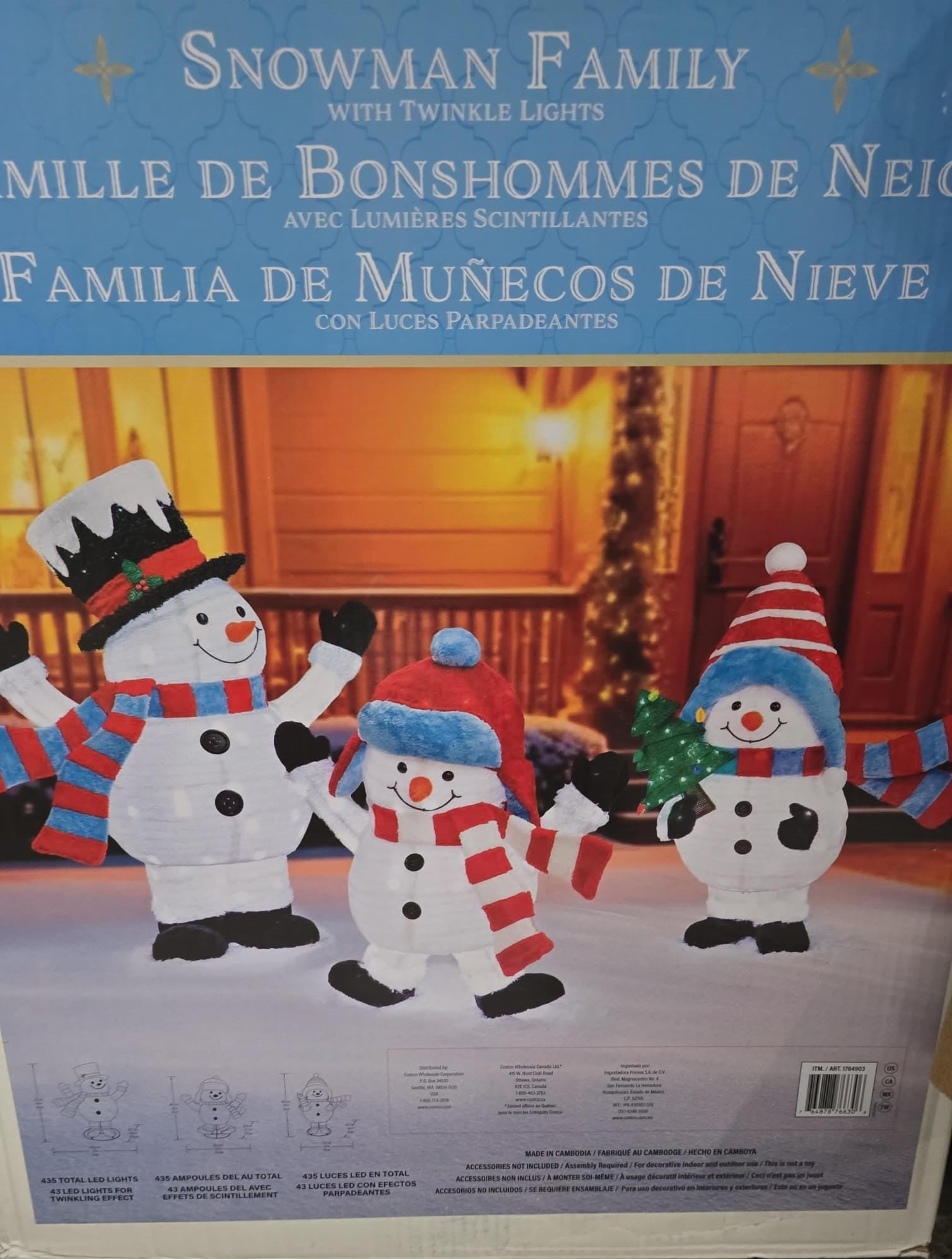Snowman Family with 435 LED Lights, Set of 3