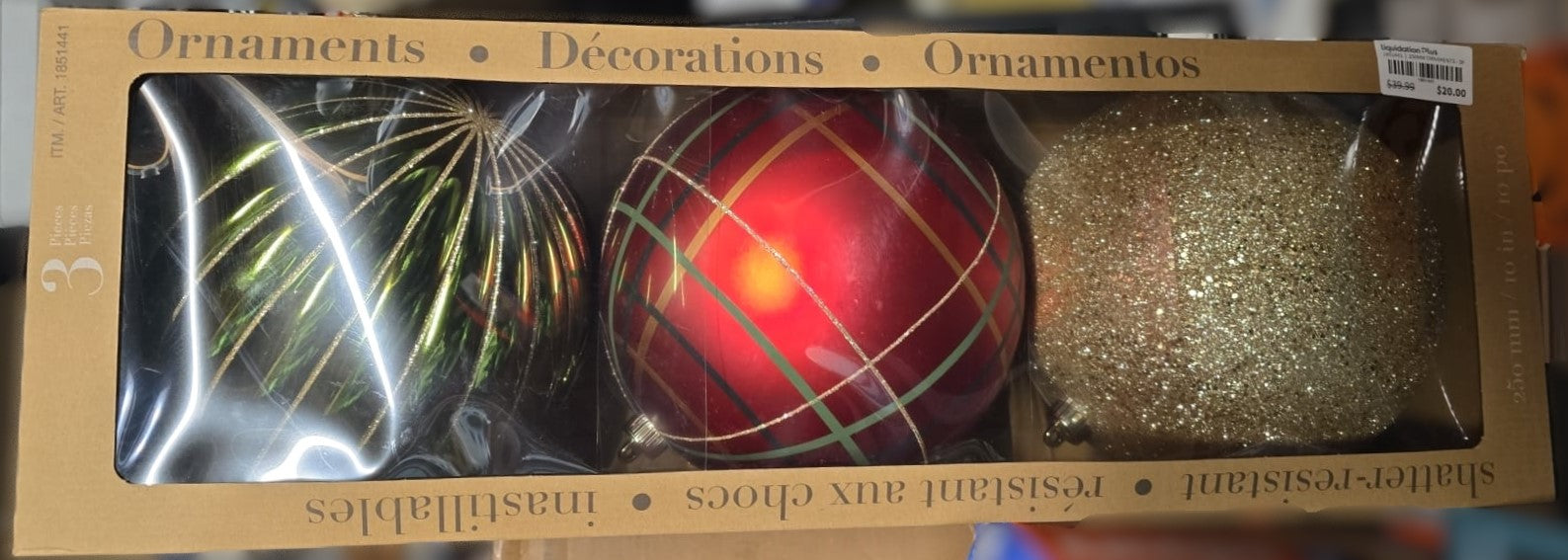 Holiday Ornament 250mm 3 Piece