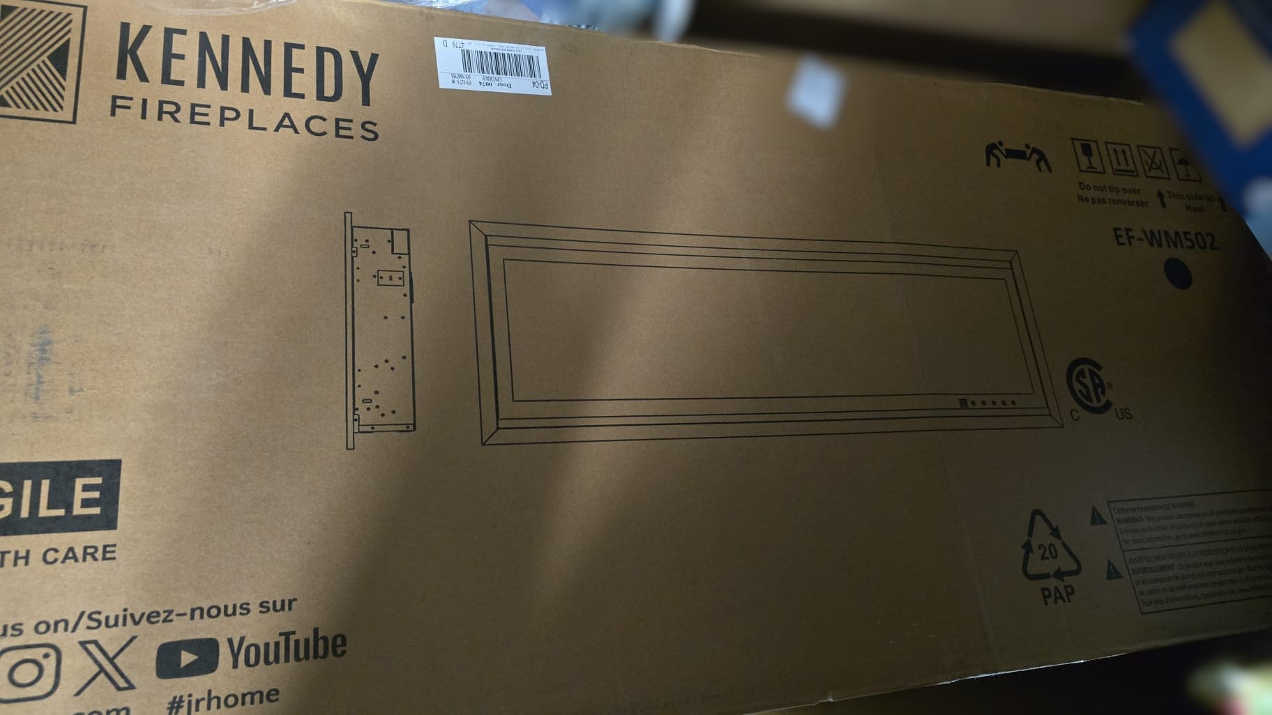 Paramount Kennedy II 106.7 cm (42 in.) Wall Mounted Electric Fireplace