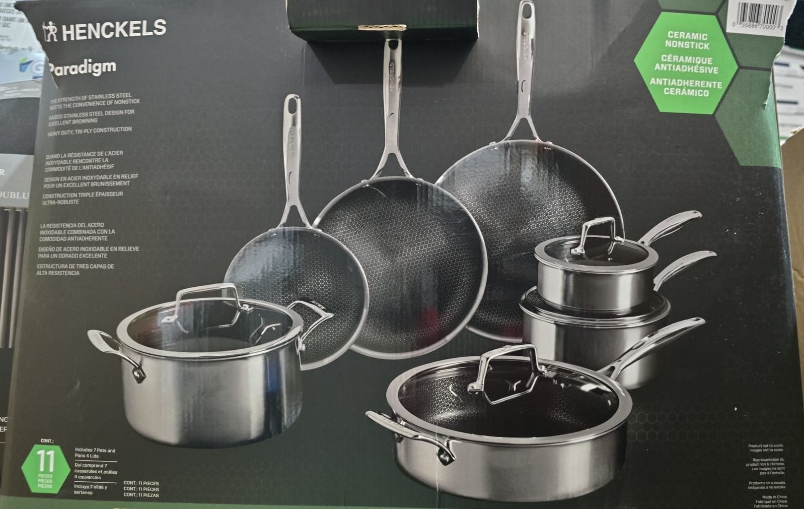 ZWILLING Paradigm Hybrid Ceramic Non-Stick Tri-ply Clad Cookware Set, 11-piece