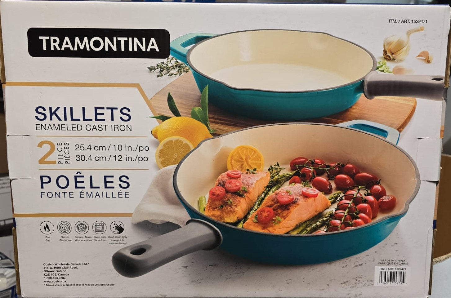 Tramontina Enameled Cast Iron Skillets 2 Pack Teal