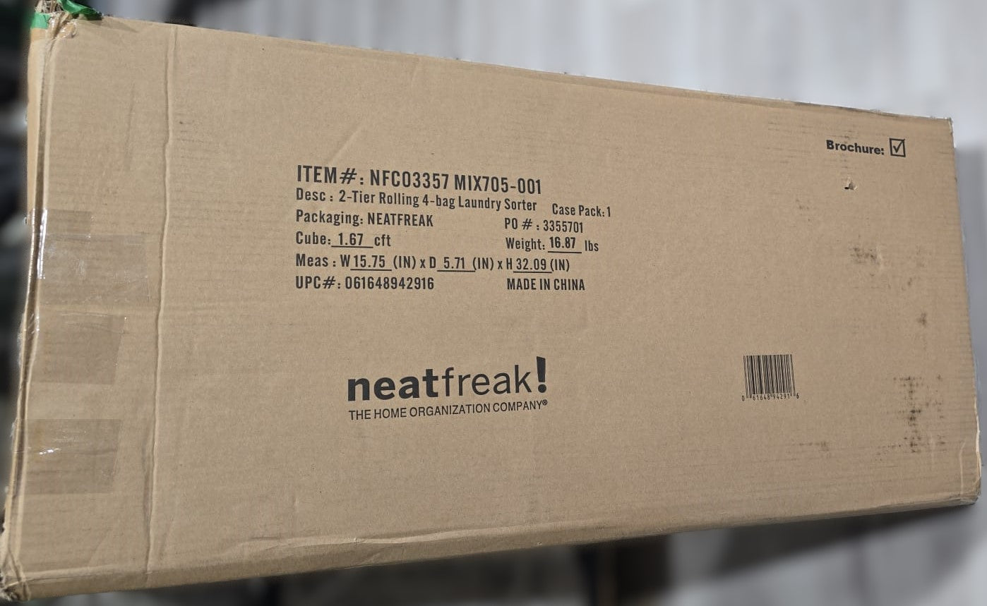 Neatfreak 2-Tier Rolling Quad Laundry Sorter