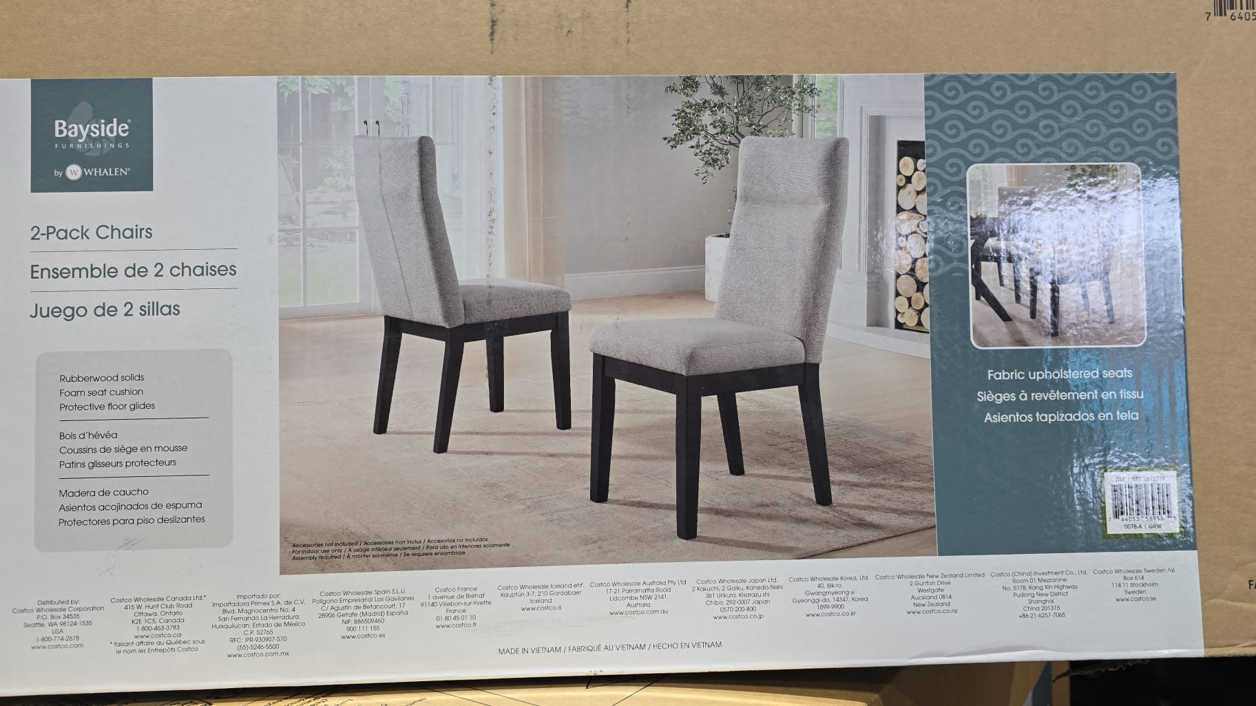 Kaelyn Black and Beige Dining Chair, 2-pack