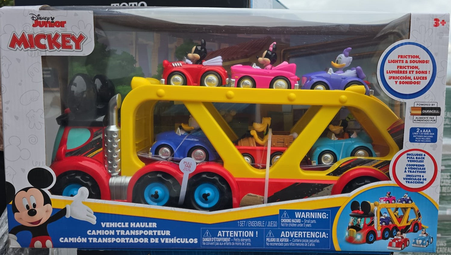 DISNEY MICKEY MINNIE 19 FRICTION HAULER 6 CHARACTER VEHICLES