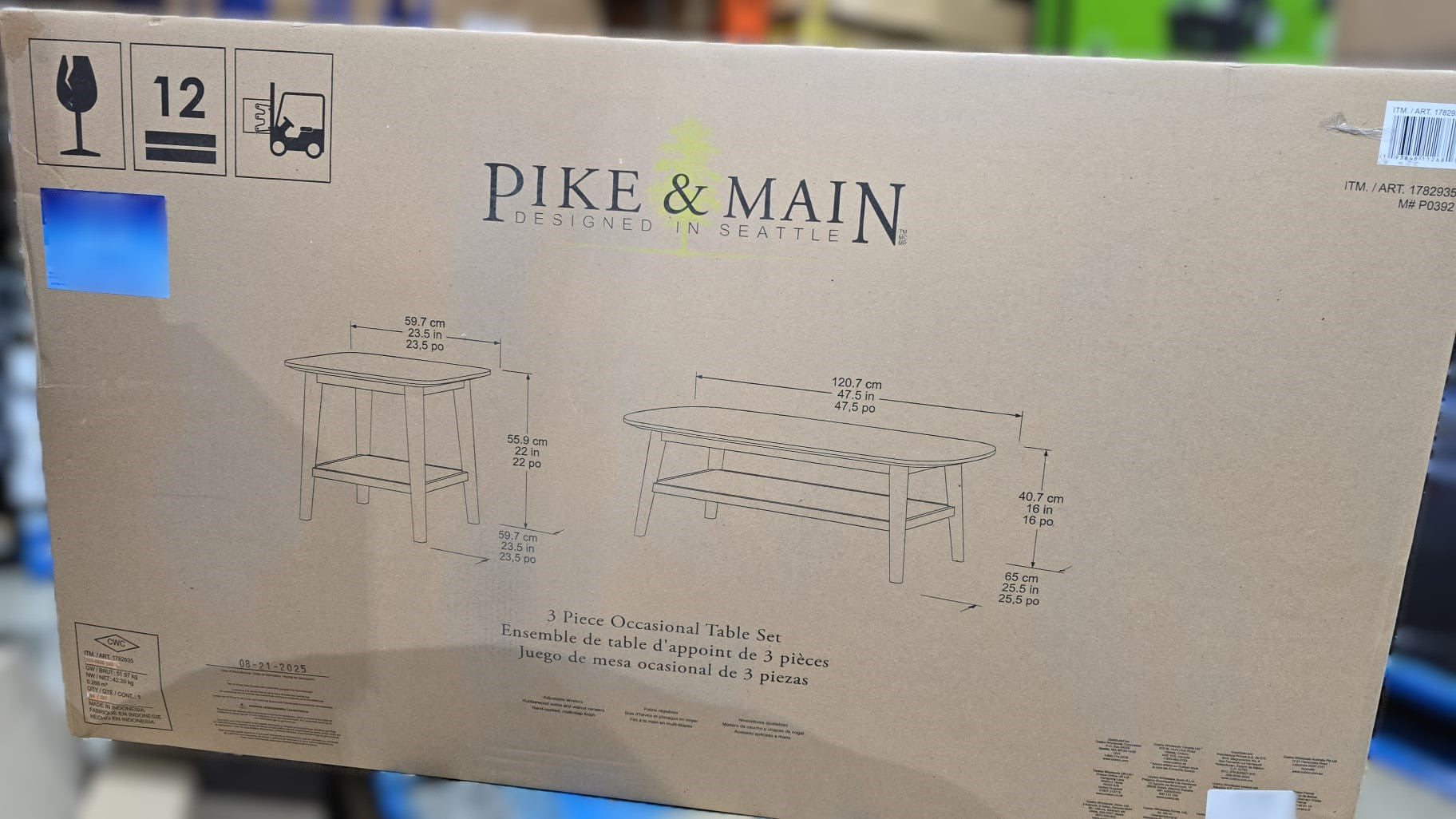 Pike & Main Point Reyes 3-piece Table Set
