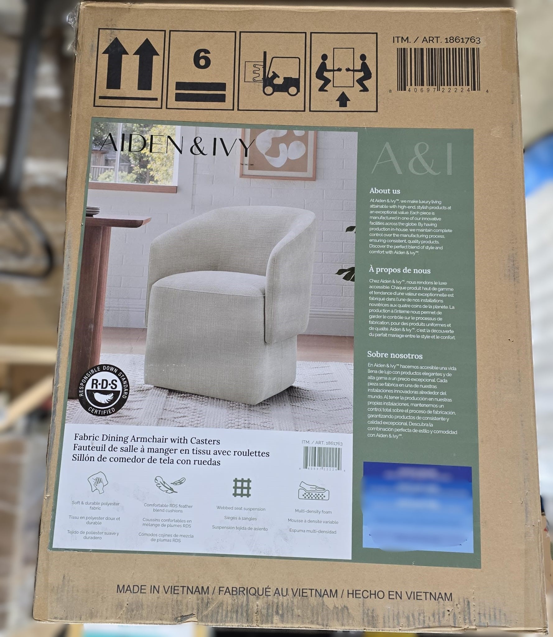 Aiden & Ivy Fabric Dining Chair