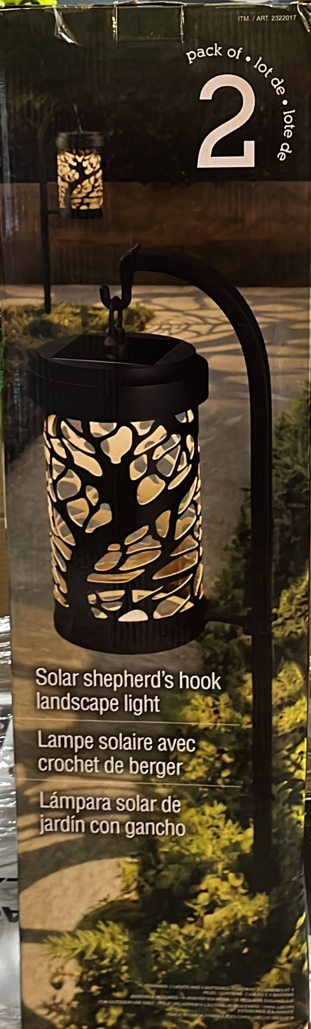 GTX Solar Shepherd’s Hook Landscape Light, 2-pack