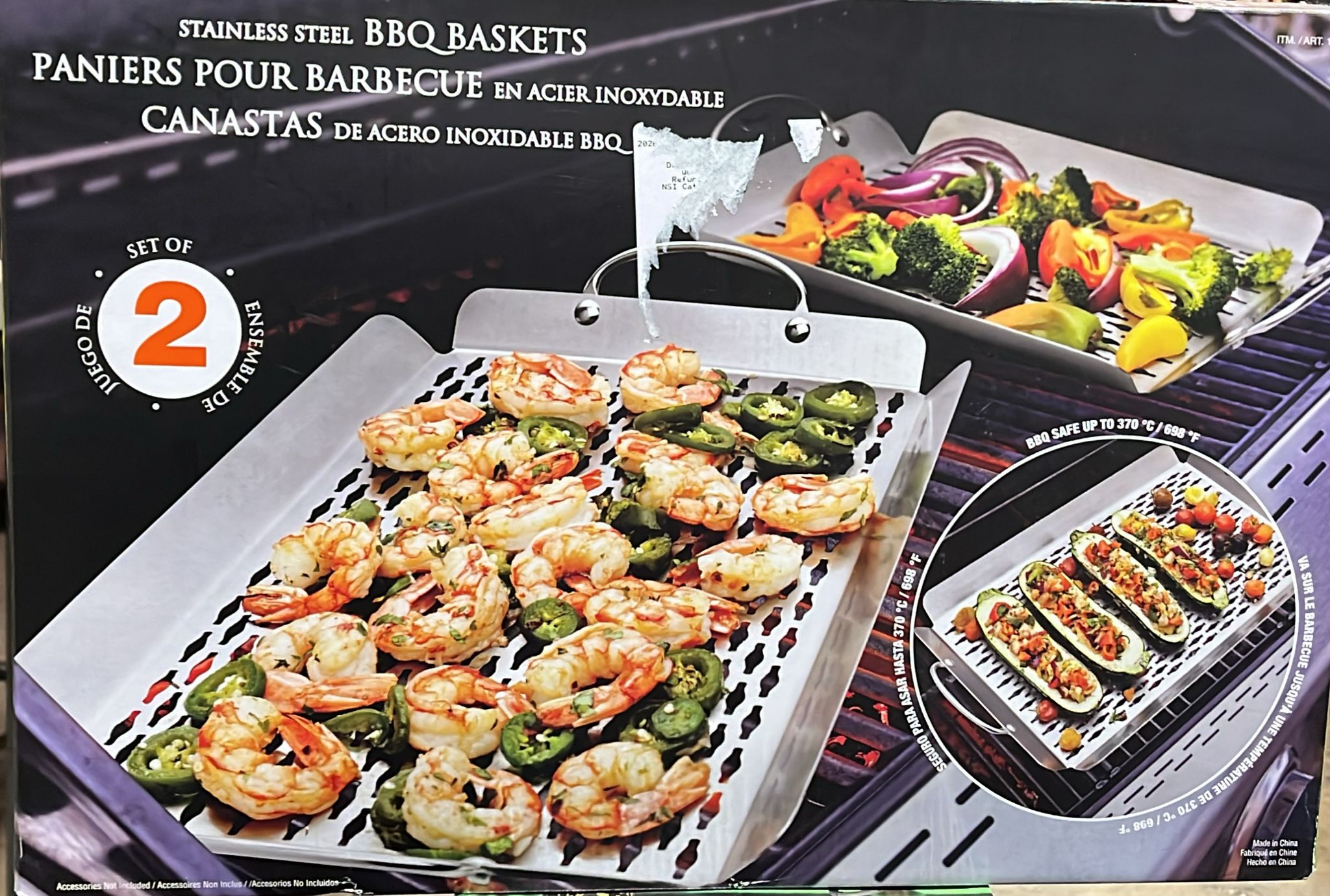 Stainless-steel Barbecue Baskets 2-pack
