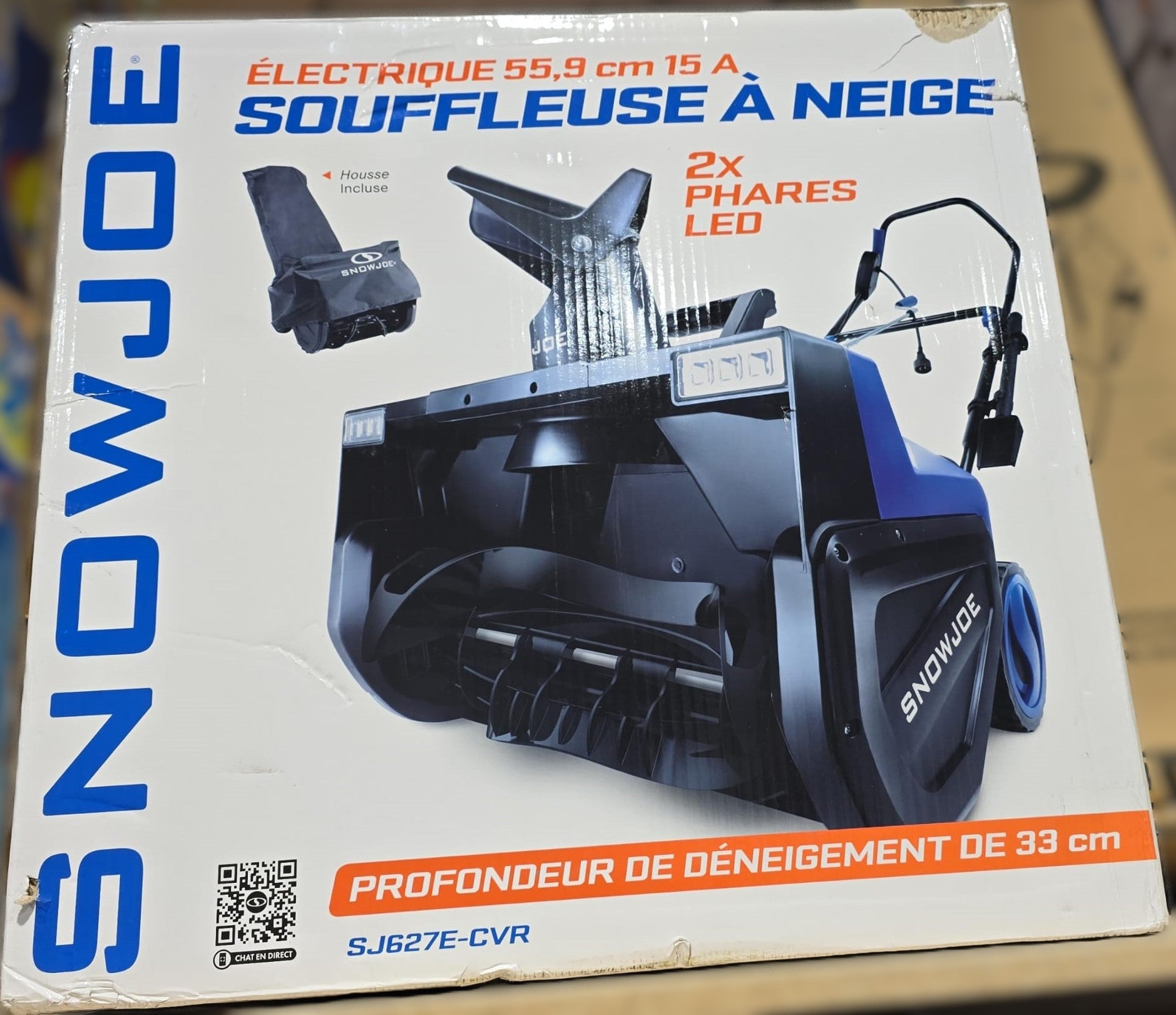 Snow Joe 48-Volt IONMAX Snow Blower Bundle, with Charger, 2 x 5.0 Batteries, Cover and Ice Scraper