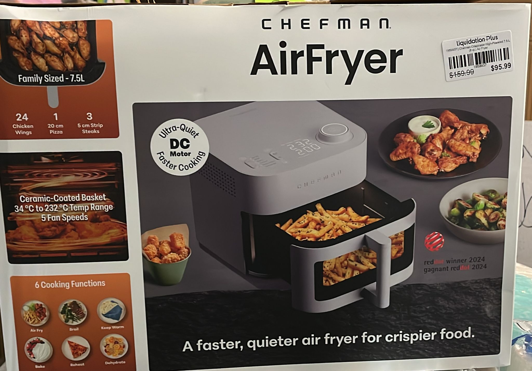 Chefman Crispinator High-Powered 7.5 L (8 qt.) Air Fryer
