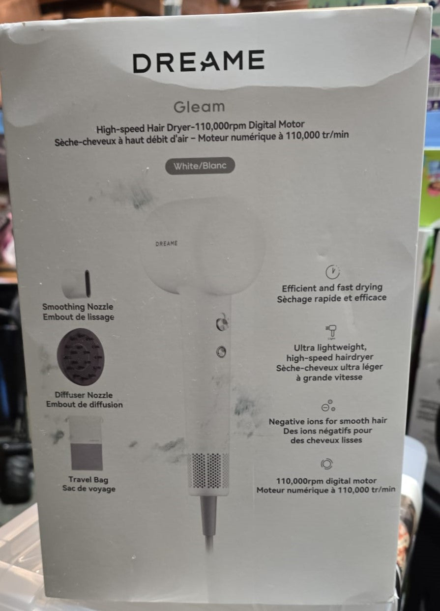 Dreame Hair Gleam High-Speed Hair Dryer with Diffuser and Smoothing Attachment