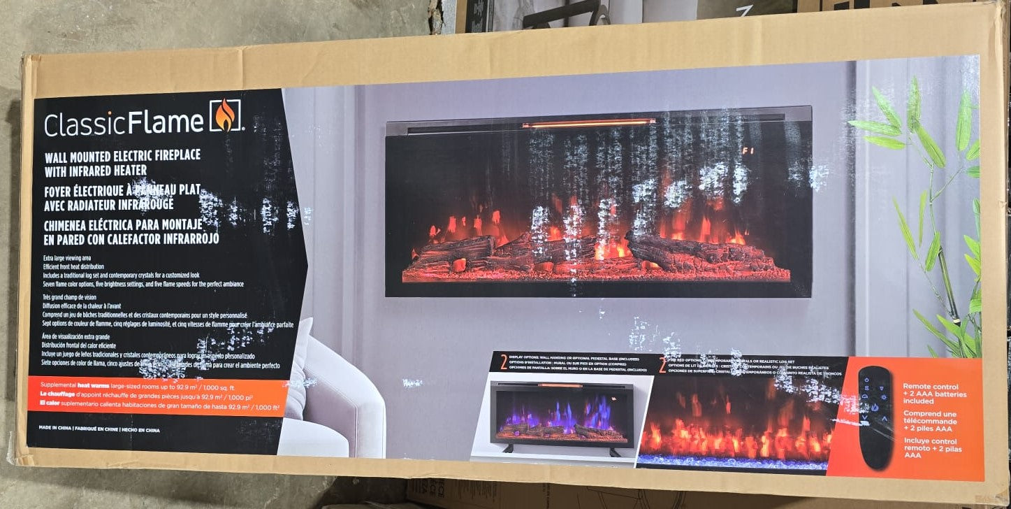 WALLMOUNT ELLECTRIC FIREPLACE 42-IN CURVED