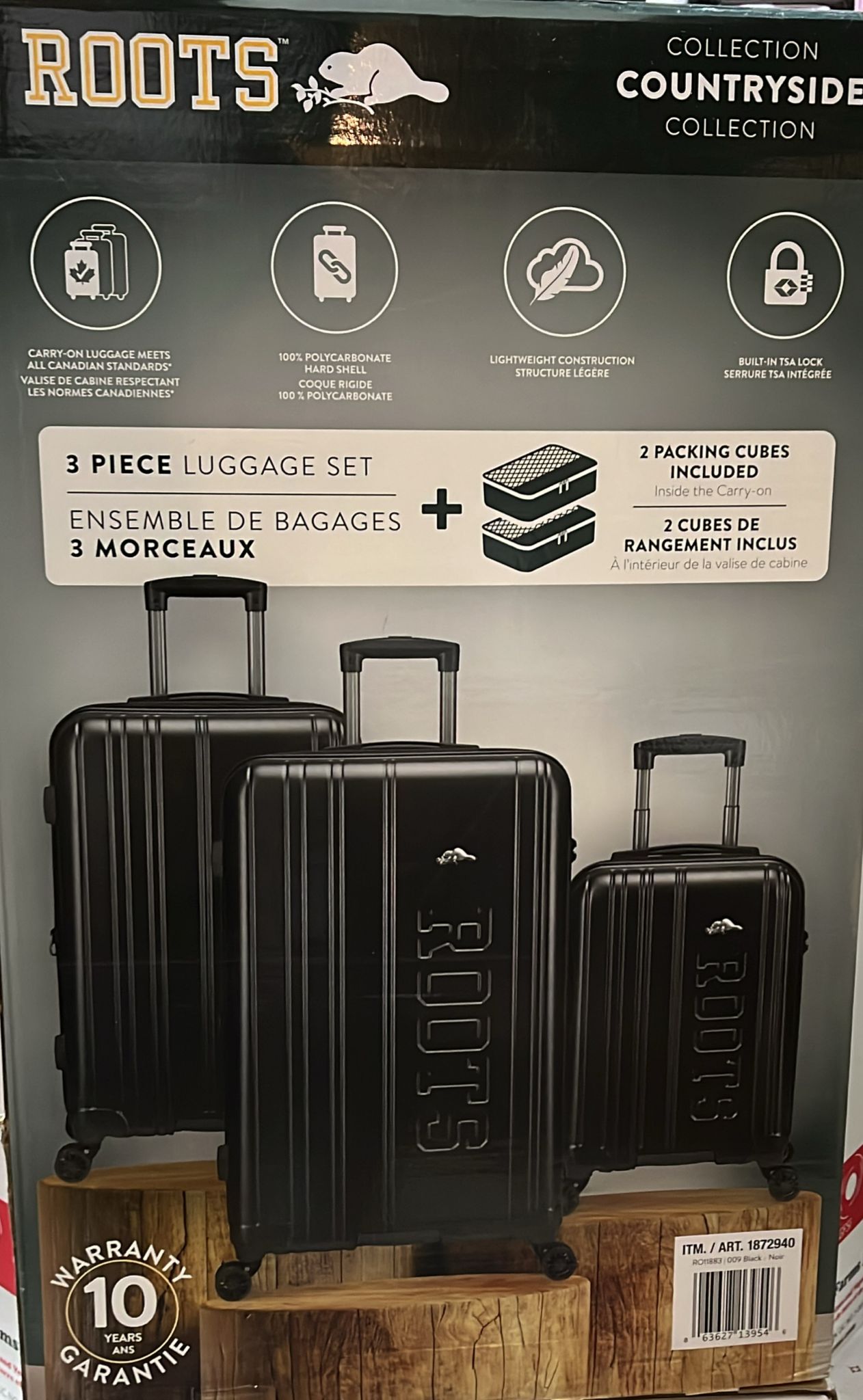 Roots Countryside 3-piece Hardside Luggage Set