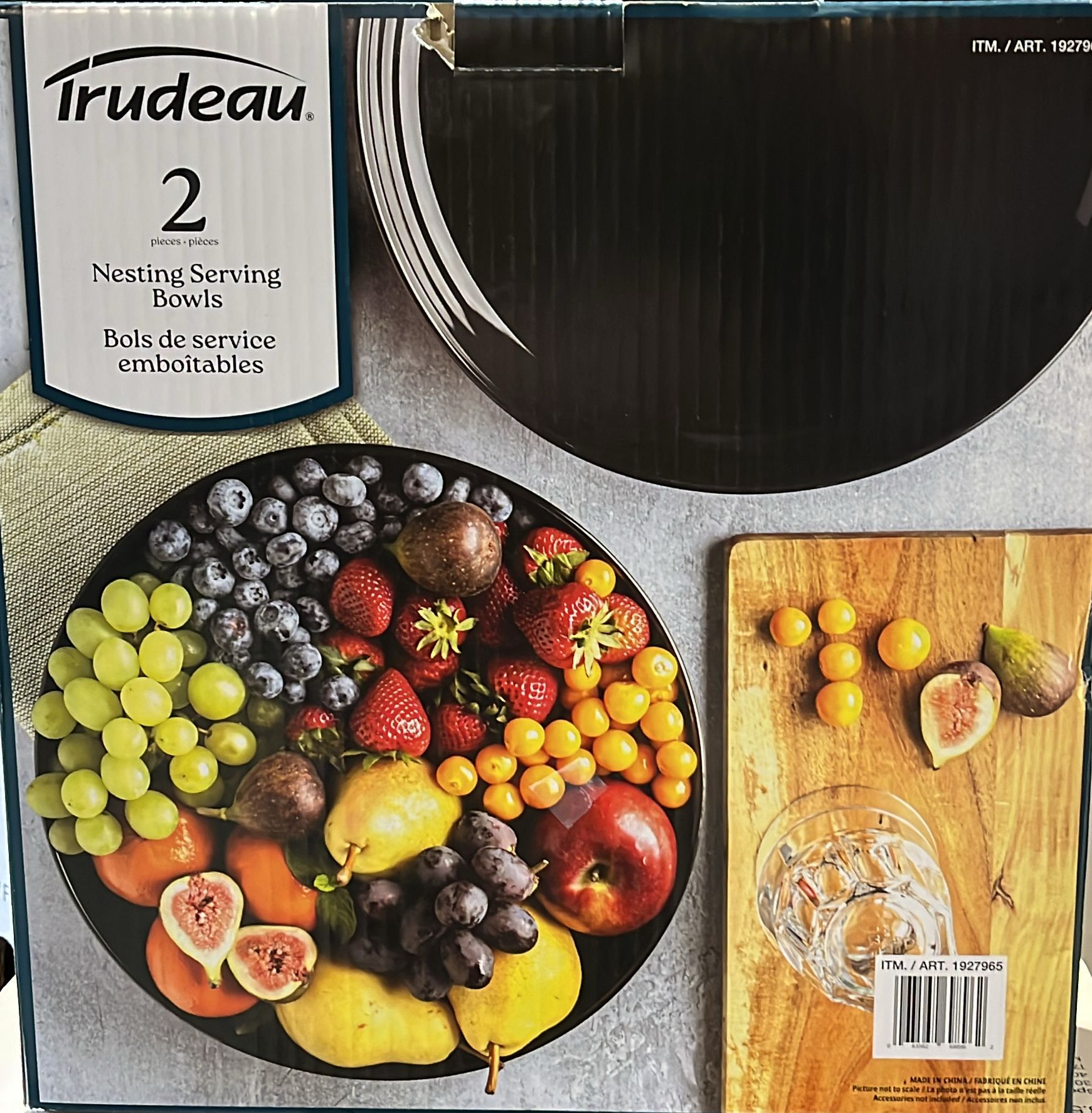 Trudeau Porcelain Nesting Serving Bowls, 2-piece